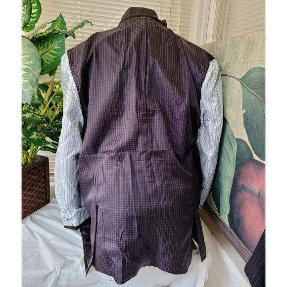 JOE JOSEPH ABBOUD 46L MEN'S SPORT COAT GRAY BROWN WOOL 2-BUTTON/2-VENT B537 - Picture 4 of 15